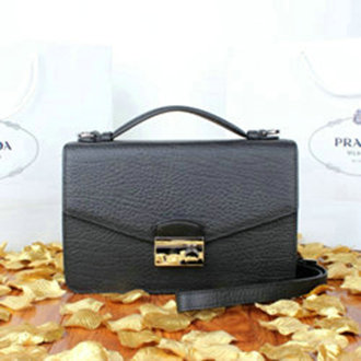 2014 Prada grainy leather mini bag BT8092 black for sale